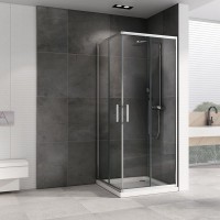 Душевой уголок Abber Schwarzer Diamant AG021005 100x100, профиль хром, стекло прозрачное