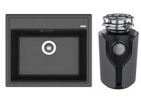 Комплект Мойка Florentina Липси 600 антрацит + Измельчитель KUCHENSTERN Muhle