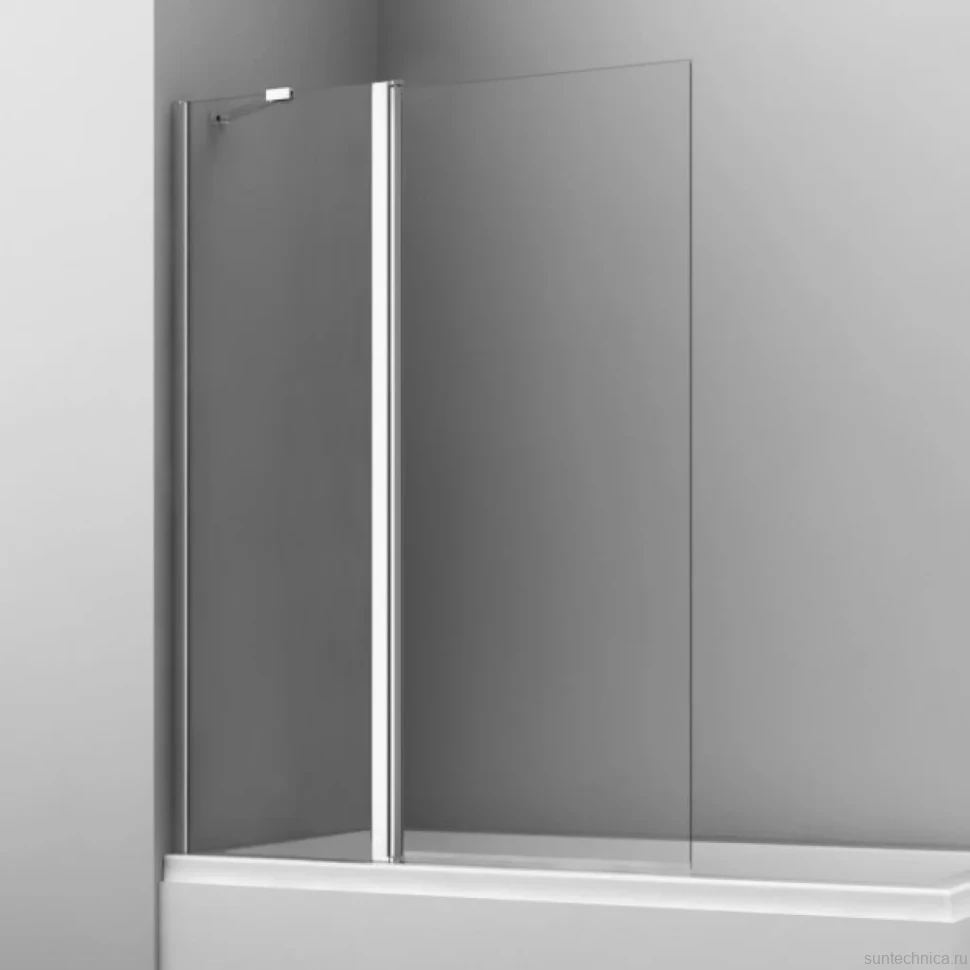 Шторка на ванну Wasserkraft Salm 27P02-110 профиль хром, стекло прозрачное