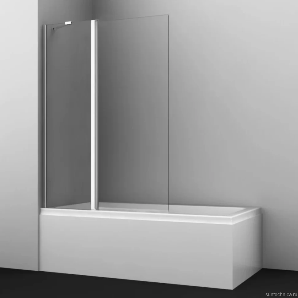 Шторка на ванну Wasserkraft Salm 27P02-110 профиль хром, стекло прозрачное