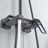 Душевая стойка Shevanik S6826T оружейная сталь