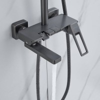 Душевая стойка Shevanik S6826T оружейная сталь