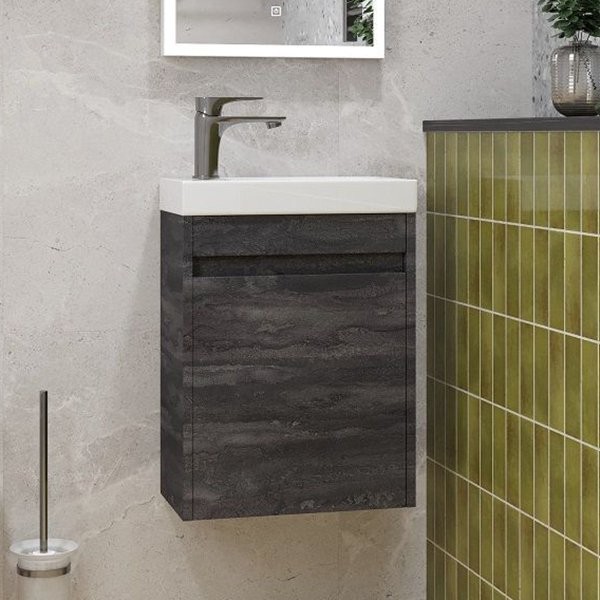 Тумба с раковиной Art&Max Family-M 40 подвесная, iron stone, с дверцей