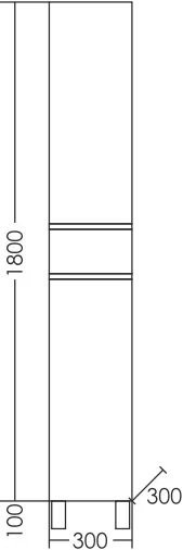 Шкаф пенал для ванной СаНта Марс 30 напольный