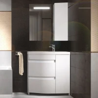 Мебель для ванной комнаты Belux Токио 80 L напольная, белая глянцевая