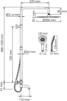 Душевая стойка Wasserkraft Berkel A188.116.101.010.CH Thermo с термостатом, хром