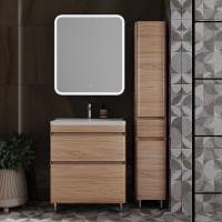 Тумба с раковиной Style Line Атлантика 70 Люкс Plus, напольная, ясень перламутр