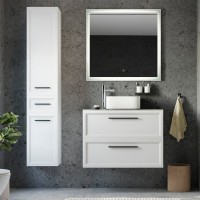 Мебель для ванной комнаты STWORKI Эстерсунд 90 белая матовая, роверелла с отверстием под смеситель в столешнице
