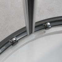 Душевой уголок Cezares Relax RELAX-304-R-2-90-C-GM 90x90, профиль оружейная сталь