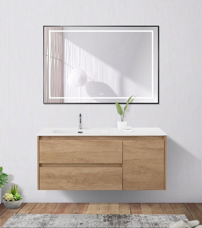 Зеркало BelBagno Kraft 80x120, с подсветкой, с подогревом, черный