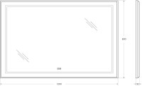 Зеркало BelBagno Kraft 80x120, с подсветкой, с подогревом, черный