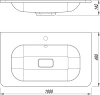 Мебельная раковина Art&Max AM-LAV 100 накладная, матовая белая, прямоугольная, искусственный мрамор