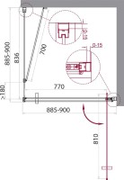 Душевой уголок BelBagno Marmi A-1-90-C-Cr