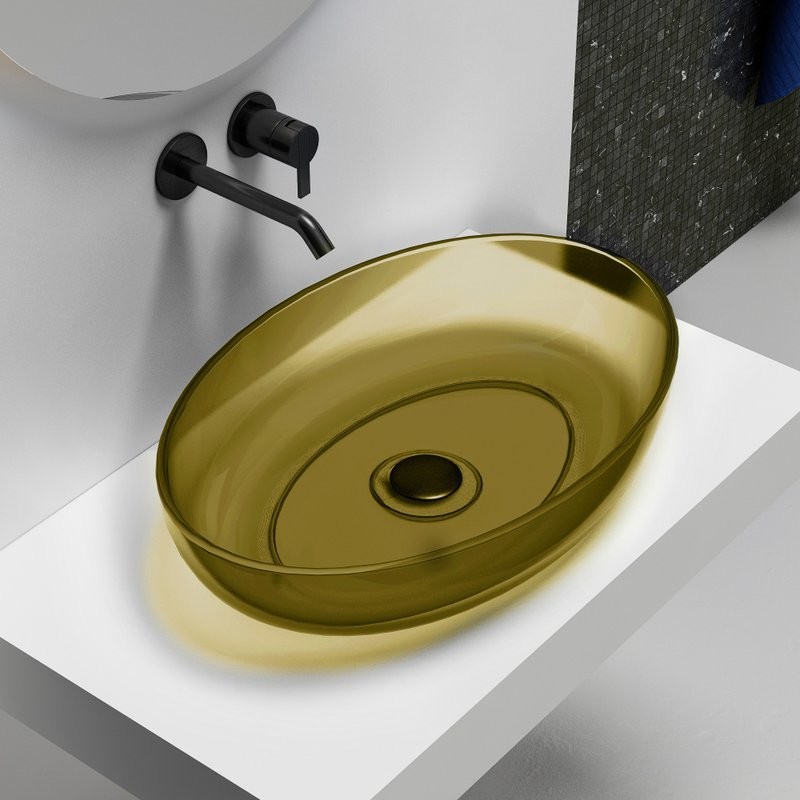 Накладная раковина Abber Kristall AT2801Vesuvian 60 оливковая, овальная