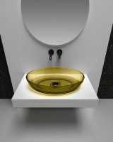 Накладная раковина Abber Kristall AT2801Vesuvian 60 оливковая, овальная