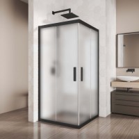 Душевой уголок Kubele DE019 SC-MAT-BLMT 75 см, профиль черный