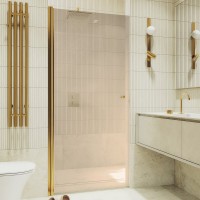 Душевая дверь в нишу Maybahglass MGD-810-3 90 см, профиль золото, стекло бронза