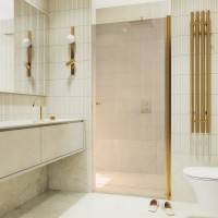 Душевая дверь в нишу Maybahglass MGD-810-3 90 см, профиль золото, стекло бронза