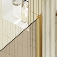 Душевая дверь в нишу Maybahglass MGD-810-3 90 см, профиль золото, стекло бронза