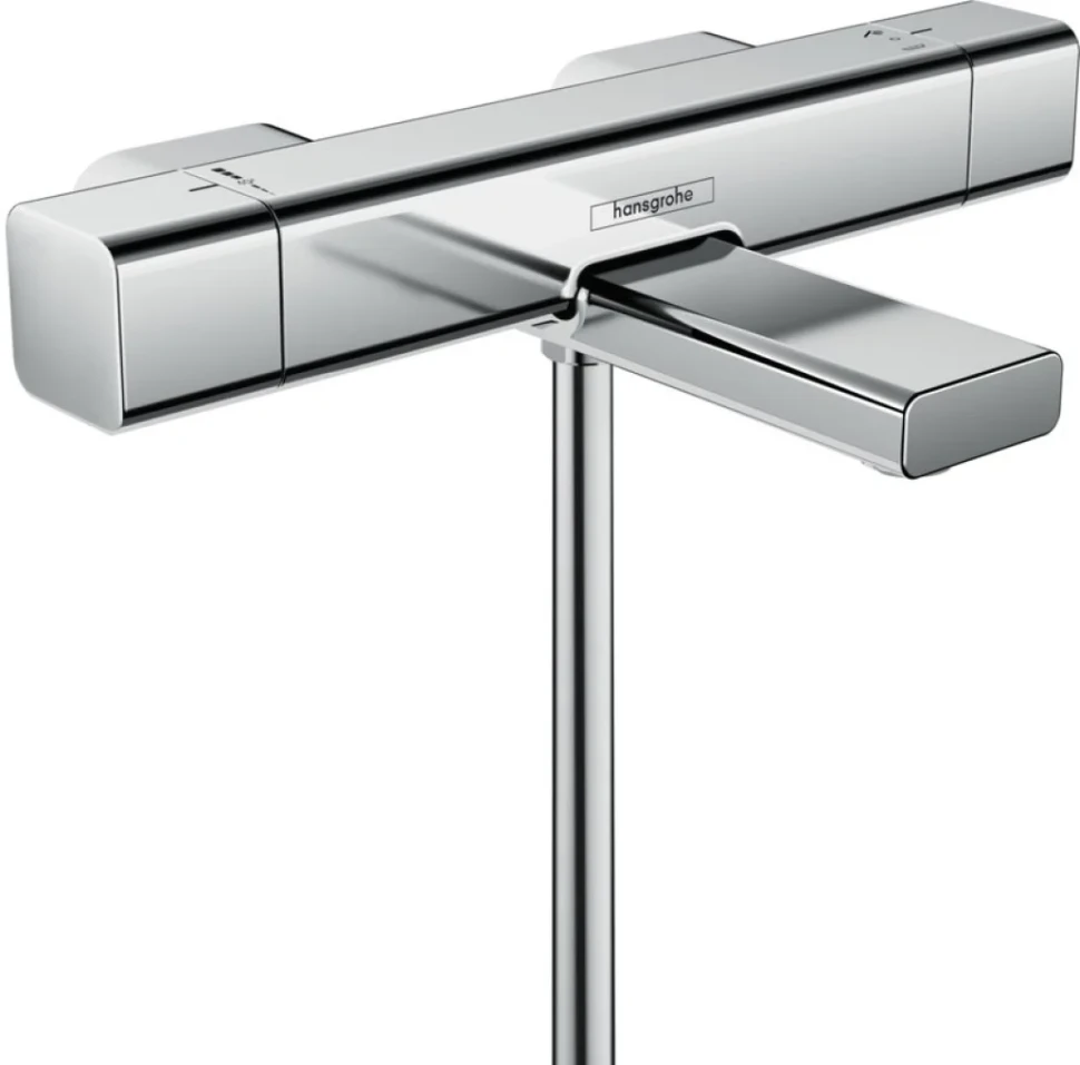 Душевой комплект Термостат Hansgrohe Ecostat E 15774000 для ванны с душем + Стойка Vernis Shape 26282000 Showerpipe 230 1jet Reno хром