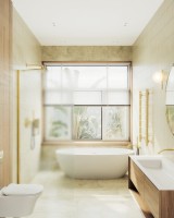 Душевая перегородка Maybahglass MGD-680-5ш 109 см, профиль золото, стекло сатин