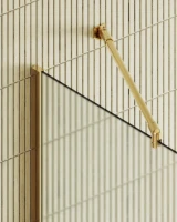 Душевая перегородка Maybahglass MGD-680-5ш 109 см, профиль золото, стекло сатин