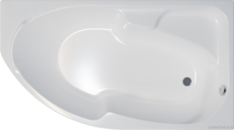 Акриловая ванна Triton София R 170x95 см, угловая, правая, пристенная, белая, асимметричная, с каркасом