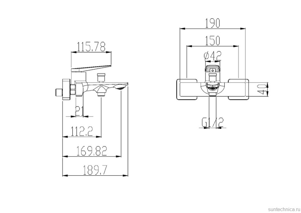 Смеситель для ванны с душем Olive'S Viar 28201VRG золото