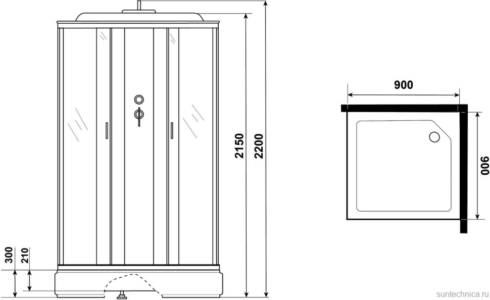 Душевая кабина Niagara Classic NG-1108-14 90х90 см