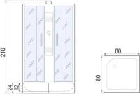 Душевая кабина River Quadro Б/К 80/24 MT без крыши
