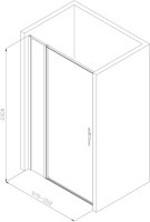 Душевая дверь в нишу Allen Brau Priority 3.31029.BA 100 см, профиль серебро браш, стекло прозрачное Optiwhite