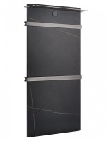 Полотенцесушитель электрический Wonzon & Woghand Stuttgart WW-A504-GM 80x45 см, подключение справа, черный мрамор, темный графит, с полкой