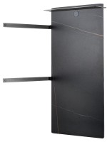 Полотенцесушитель электрический Wonzon & Woghand Stuttgart WW-A504-GM 80x45 см, подключение справа, черный мрамор, темный графит, с полкой