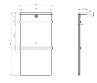 Полотенцесушитель электрический Wonzon & Woghand Stuttgart WW-A504-GM 80x45 см, подключение справа, черный мрамор, темный графит, с полкой