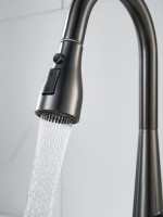 Смеситель для кухни с выдвижным изливом Shevanik S363T, оружейная сталь