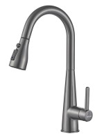 Смеситель для кухни с выдвижным изливом Shevanik S363T, оружейная сталь