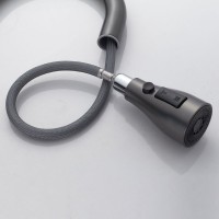 Смеситель для кухни с выдвижным изливом Shevanik S363T, оружейная сталь