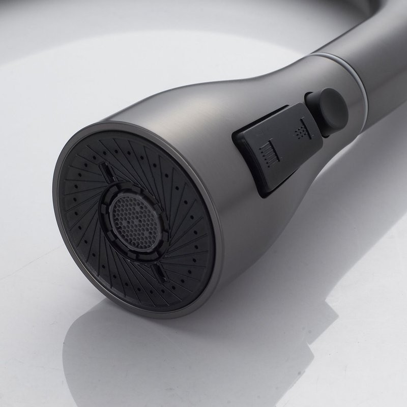 Смеситель для кухни с выдвижным изливом Shevanik S363T, оружейная сталь