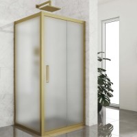 Душевой уголок Kubele DE019 S-MAT-BR 100х100 см, профиль бронза