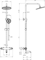 Душевая стойка Wonzon & Woghand WW-B3031-A1-BG брашированное золото