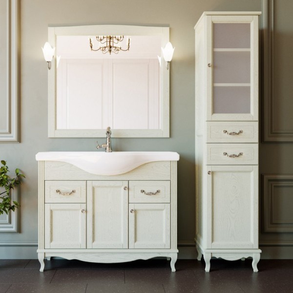 Мебель для ванной комнаты ValenHouse Эллина 105 слоновая кость, фурнитура хром