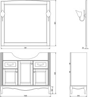 Мебель для ванной комнаты ValenHouse Эллина 105 слоновая кость, фурнитура хром