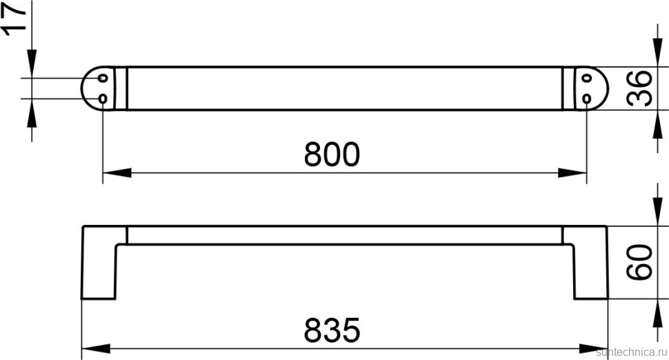 Полотенцедержатель Keuco Elegance new 11601 80 см, хром