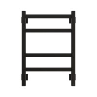 Полотенцесушитель электрический Grota Nosto 430х600 RAL9005 EL 60x45 см, подключение справа, слева, скрытое подключение справа, матовый черный, лесенка, из стали