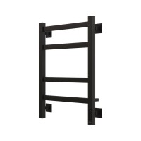 Полотенцесушитель электрический Grota Nosto 430х600 RAL9005 EL 60x45 см, подключение справа, слева, скрытое подключение справа, матовый черный, лесенка, из стали