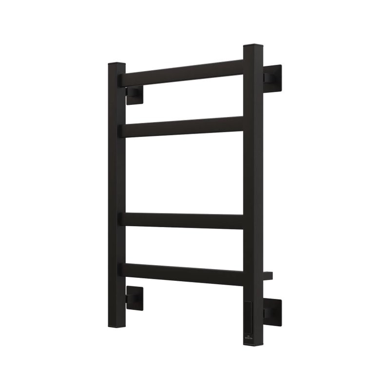 Полотенцесушитель электрический Grota Nosto 430х600 RAL9005 EL 60x45 см, подключение справа, слева, скрытое подключение справа, матовый черный, лесенка, из стали