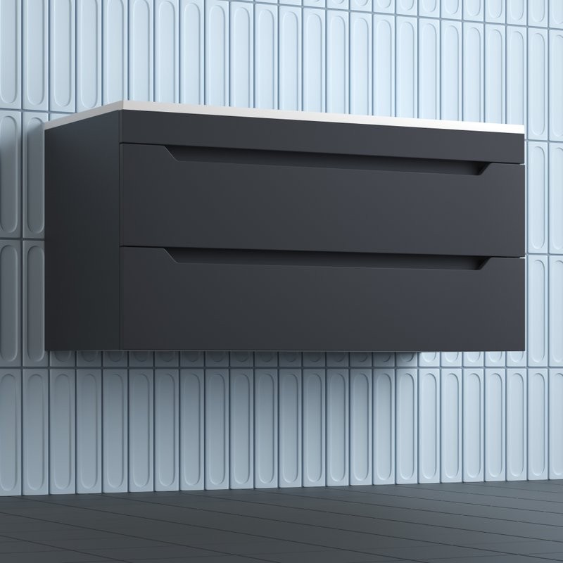 Тумба под раковину без столешницы Style Line Остин 100 подвесная, графит эмаль plus