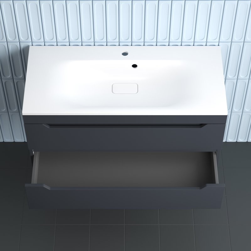Тумба под раковину без столешницы Style Line Остин 100 подвесная, графит эмаль plus
