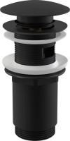 Донный клапан для раковины AlcaPlast A392 BLACK с переливом, матовый черный