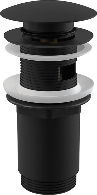 Донный клапан для раковины AlcaPlast A392 BLACK с переливом, матовый черный